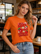 Life Is Berry Sweet So Choose Happiness T Shirt Women Strawberry Graphic Tee Casual Round Neck Short Sleeve Tops