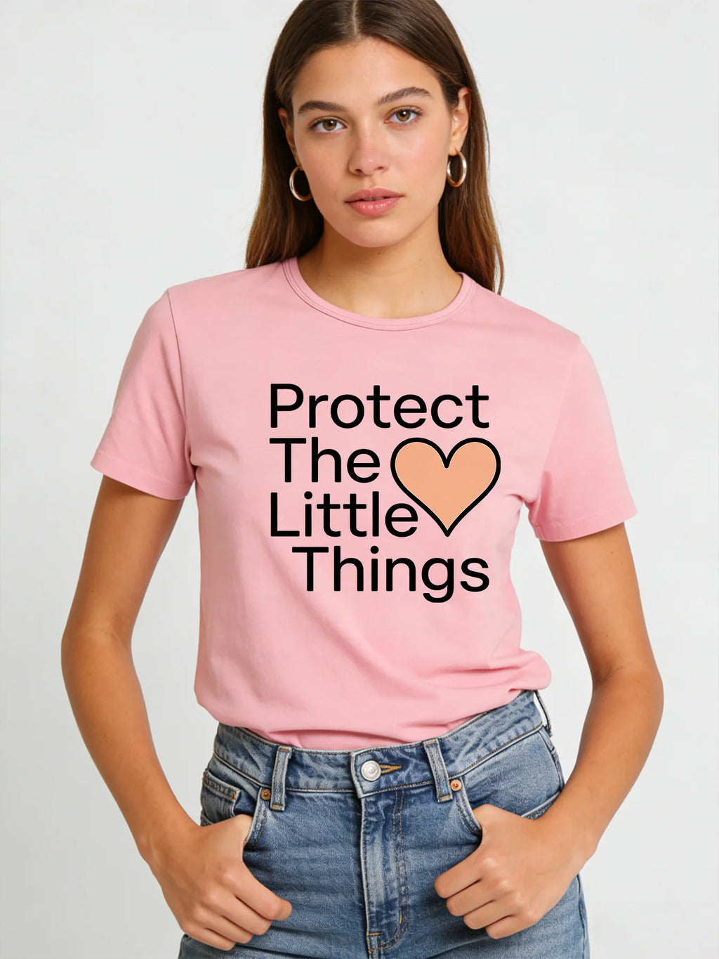 Cute Heart Print T-shirt 2026 Spring/Summer New Women's Fashion Casual Loose Top Футболка Смешная