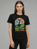 2026 Spring Summer New Women Floral Print T-Shirt Loose O Neck Short Sleeve Casual Tee Tops 7 Colors