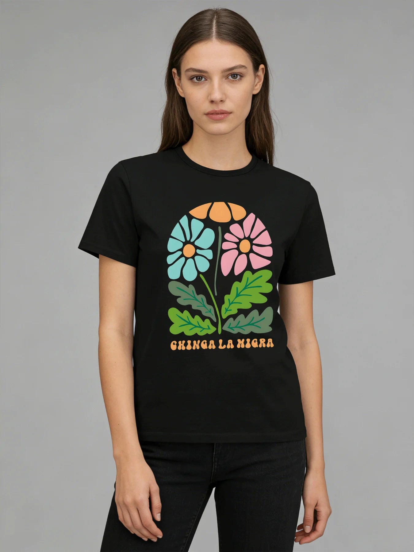 2026 Spring Summer New Women Floral Print T-Shirt Loose O Neck Short Sleeve Casual Tee Tops 7 Colors