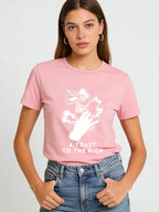 2026 Spring/Summer Women's T-shirt with Personalized Letter Print Fashionable Casual Loose Short-Sleeve Top