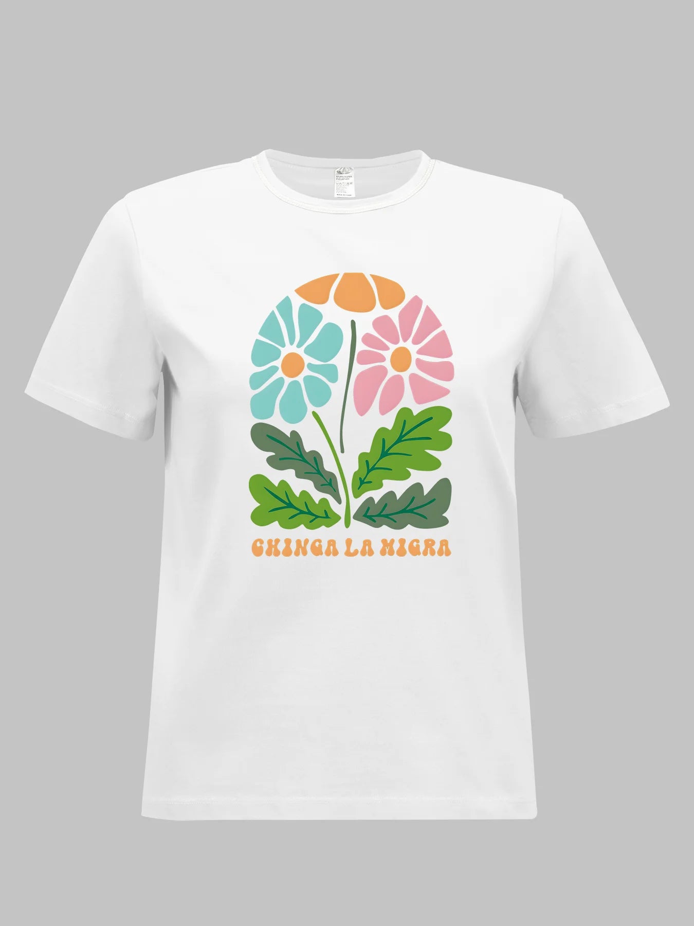 2026 Spring Summer New Women Floral Print T-Shirt Loose O Neck Short Sleeve Casual Tee Tops 7 Colors