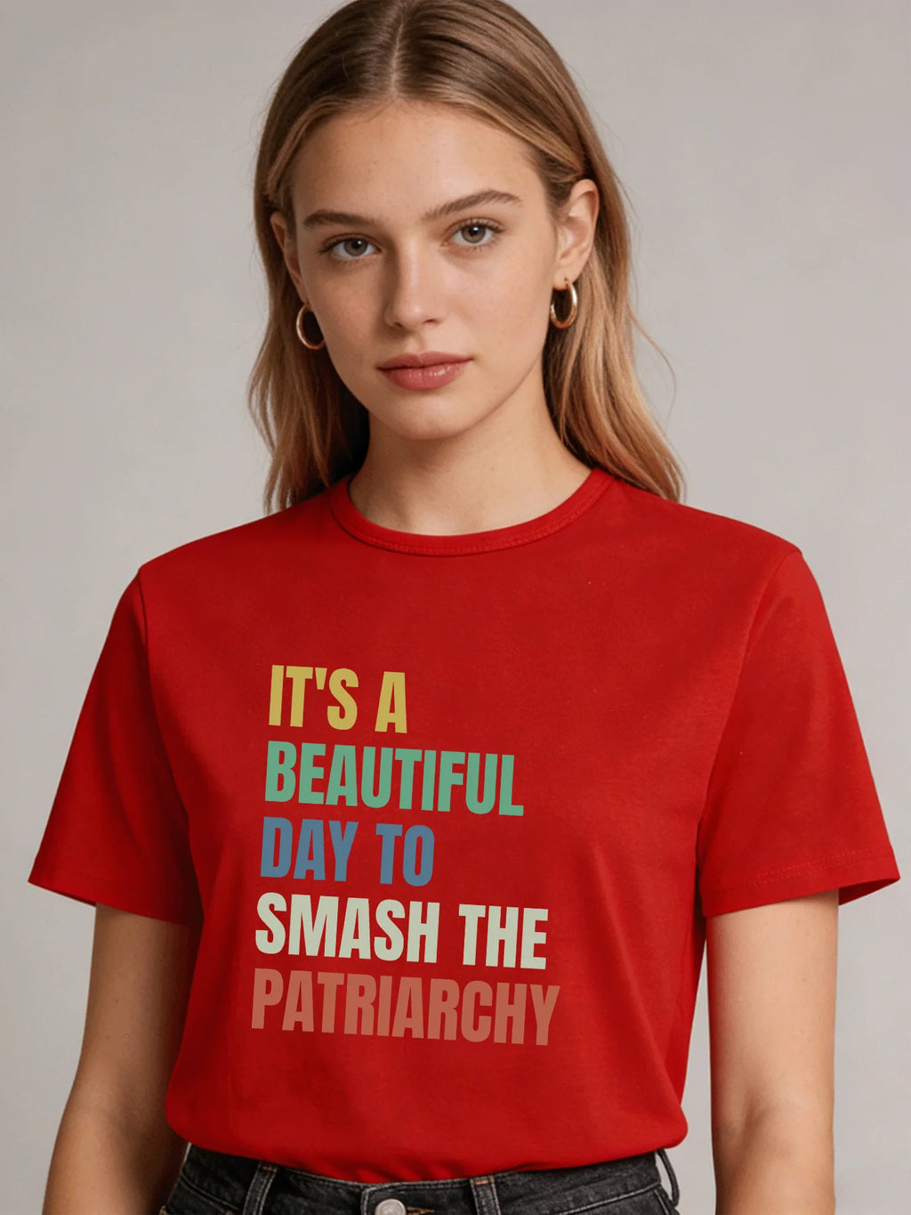 2026 Spring/Summer New Women's Fashion Casual Loose Round Neck Simple Letter Print Short Sleeve T-Shirt Top