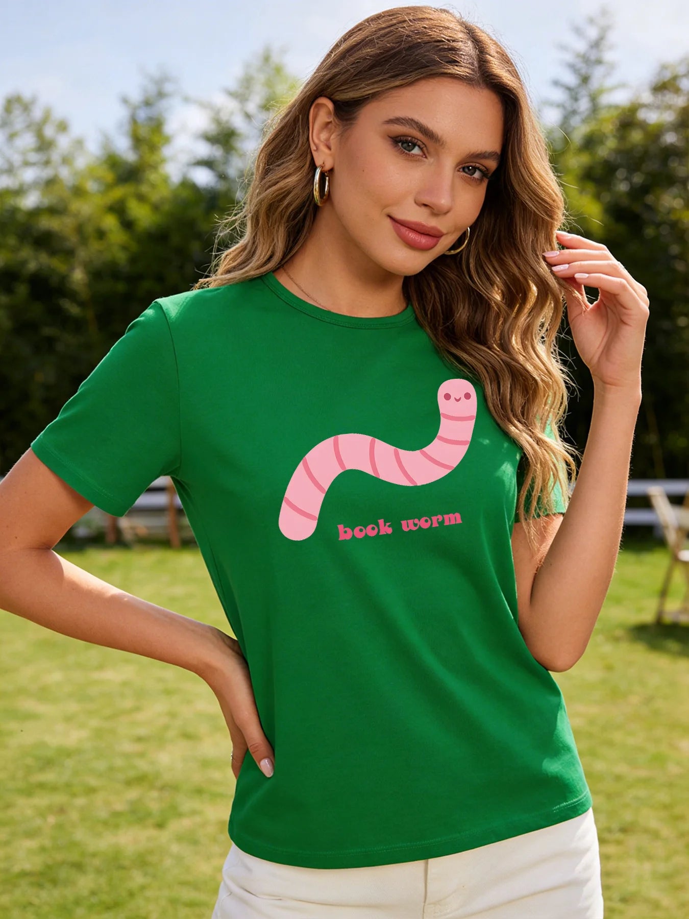 2026 Spring/Summer New Women's Fashion Casual Loose Round Neck Simple Snake Print Short Sleeve T-Shirt Top