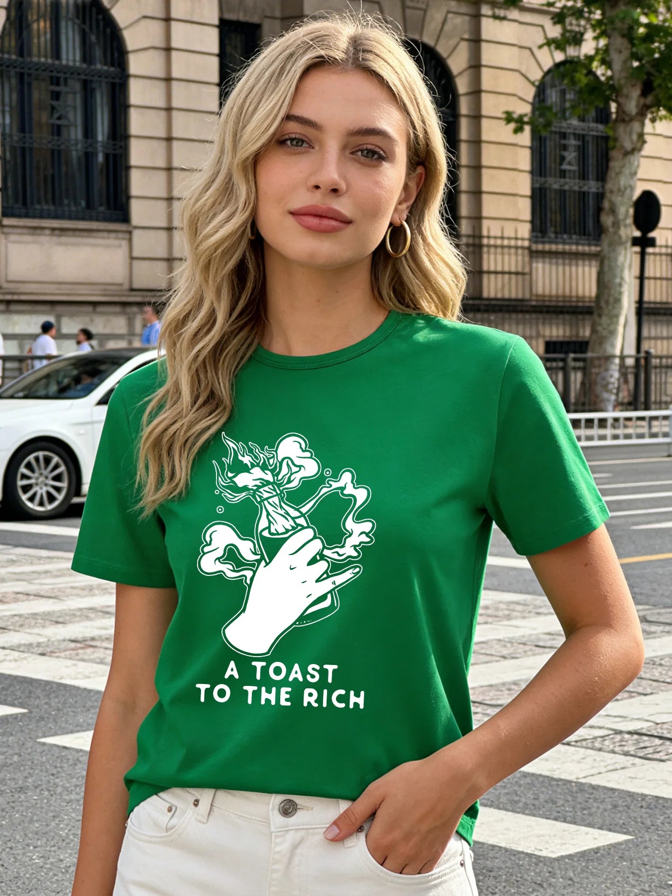 2026 Spring/Summer Women's T-shirt with Personalized Letter Print Fashionable Casual Loose Short-Sleeve Top