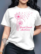 2026 Summer New Women's Fashion Casual Loose Simple Versatile Mother Print Round Neck Short Sleeve T-Shirt Top