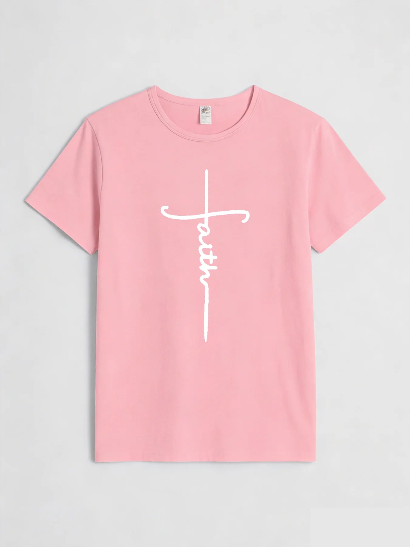 Faith Cross T Shirt Women Christian Faith Graphic Tee Casual Round Neck Short Sleeve Tops