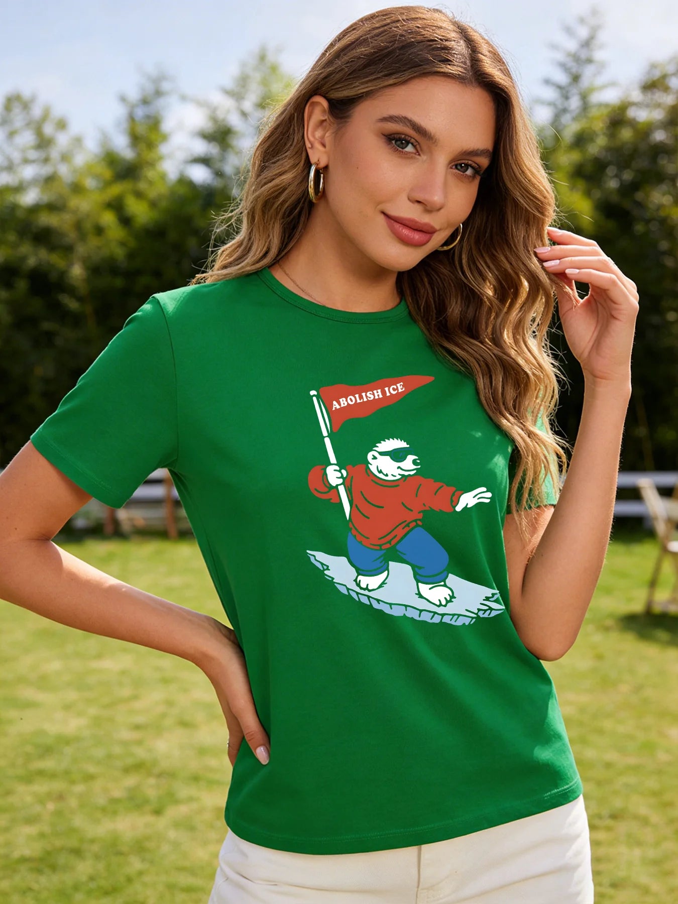 2026 Spring/Summer New Women's Fashion Casual Loose Round Neck Simple Printed Short-Sleeve T-Shirt Top