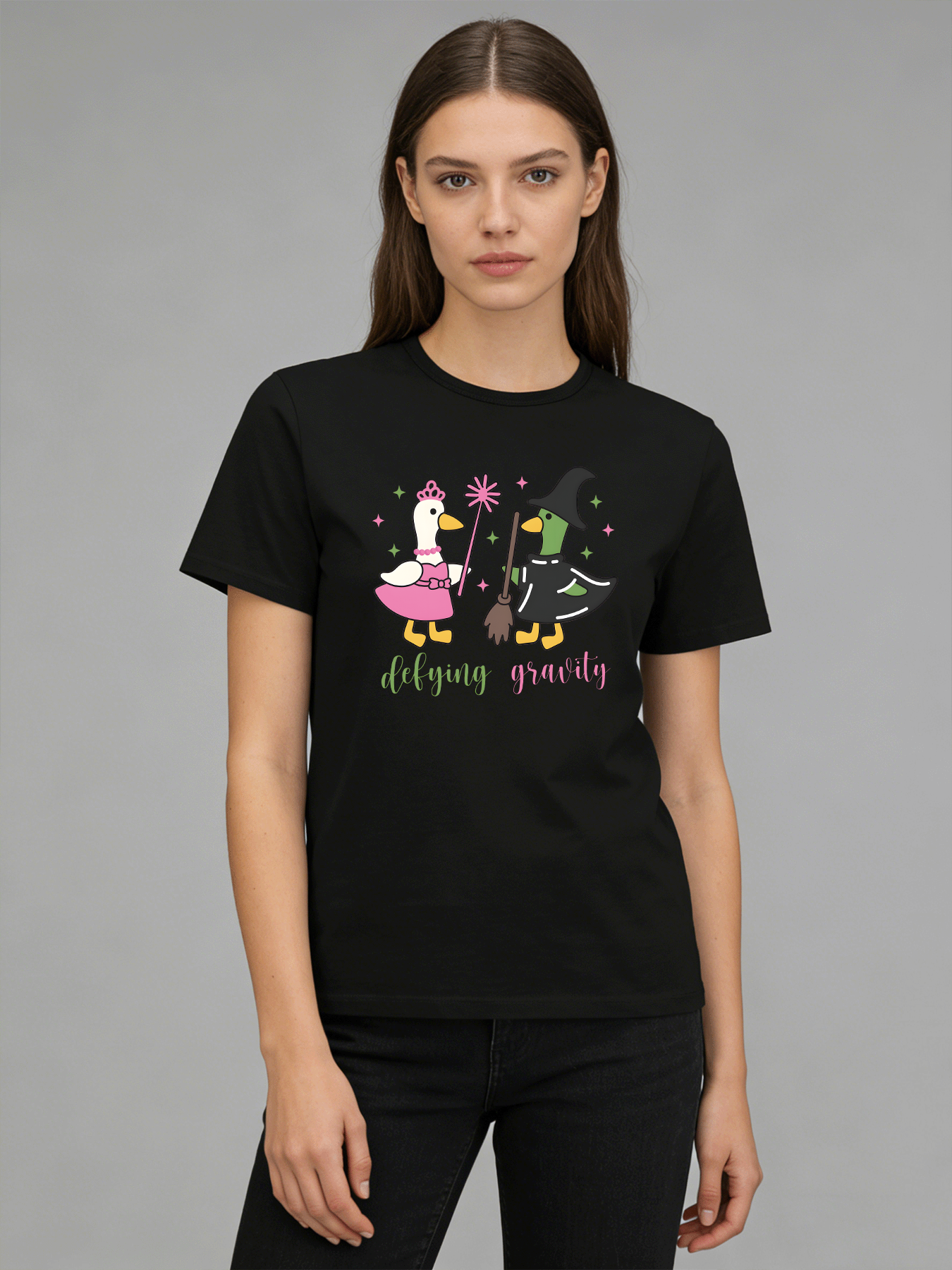 Women's Pink Graphic T Shirt - Cute Cartoon Print Short Sleeve Casual Summer Tee Top